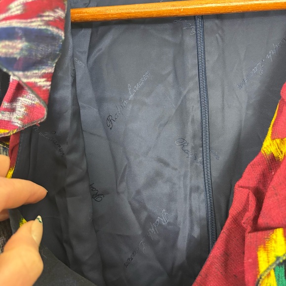 Ralph Lauren Vilgot Ikat-Print Evening Dress Womens 6 Purple Label Made in Italy - Picture 13 of 16